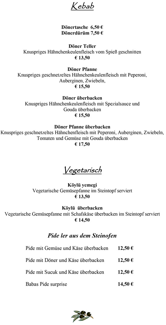 Speisekarte Außer-Haus-Verkauf Seite 2
